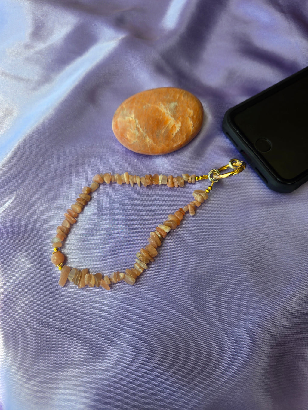 Peach Gemstone Phone Charm