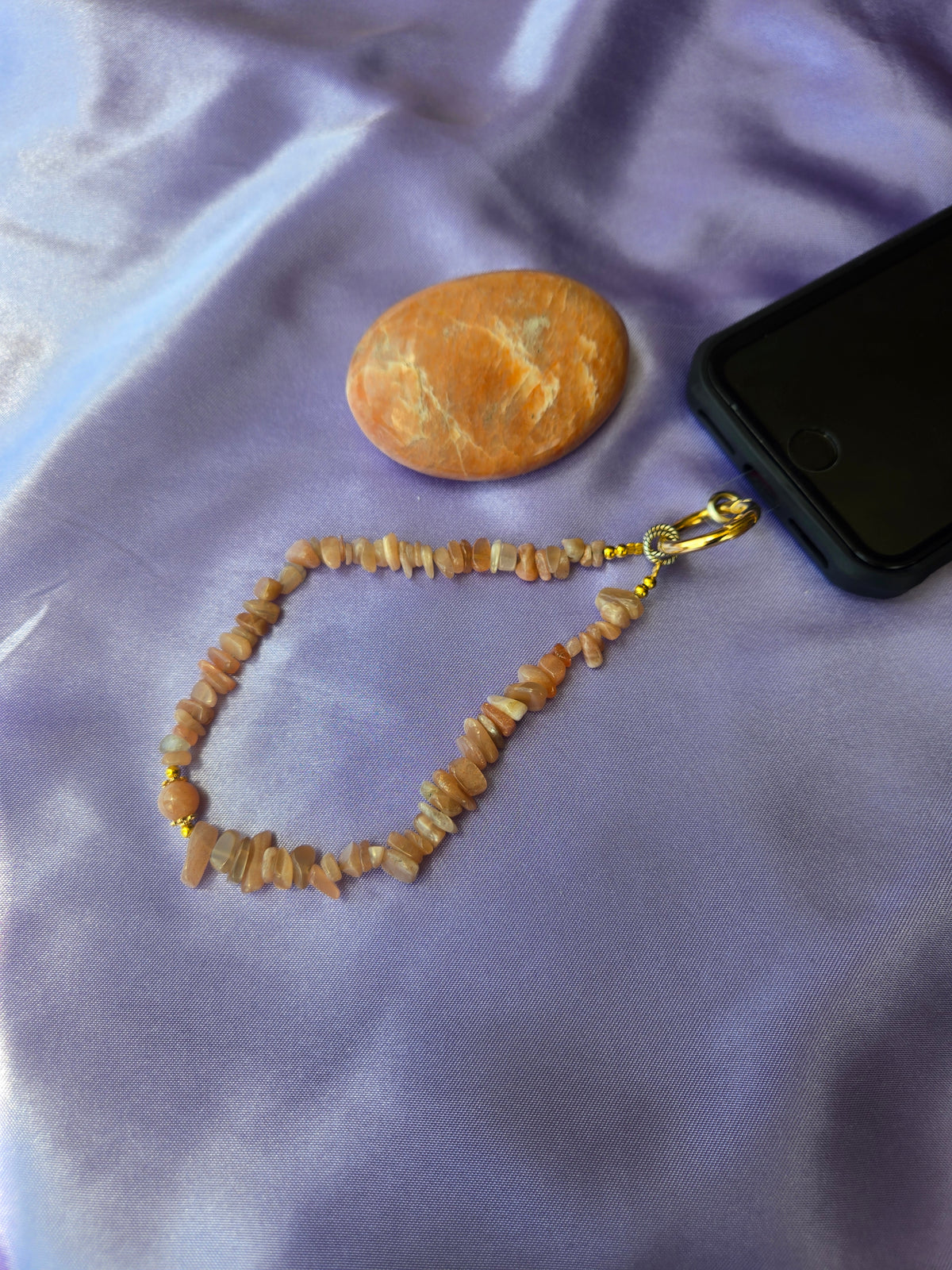 Peach Gemstone Phone Charm