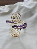 Amethyst Spiral Cuff Bracelet