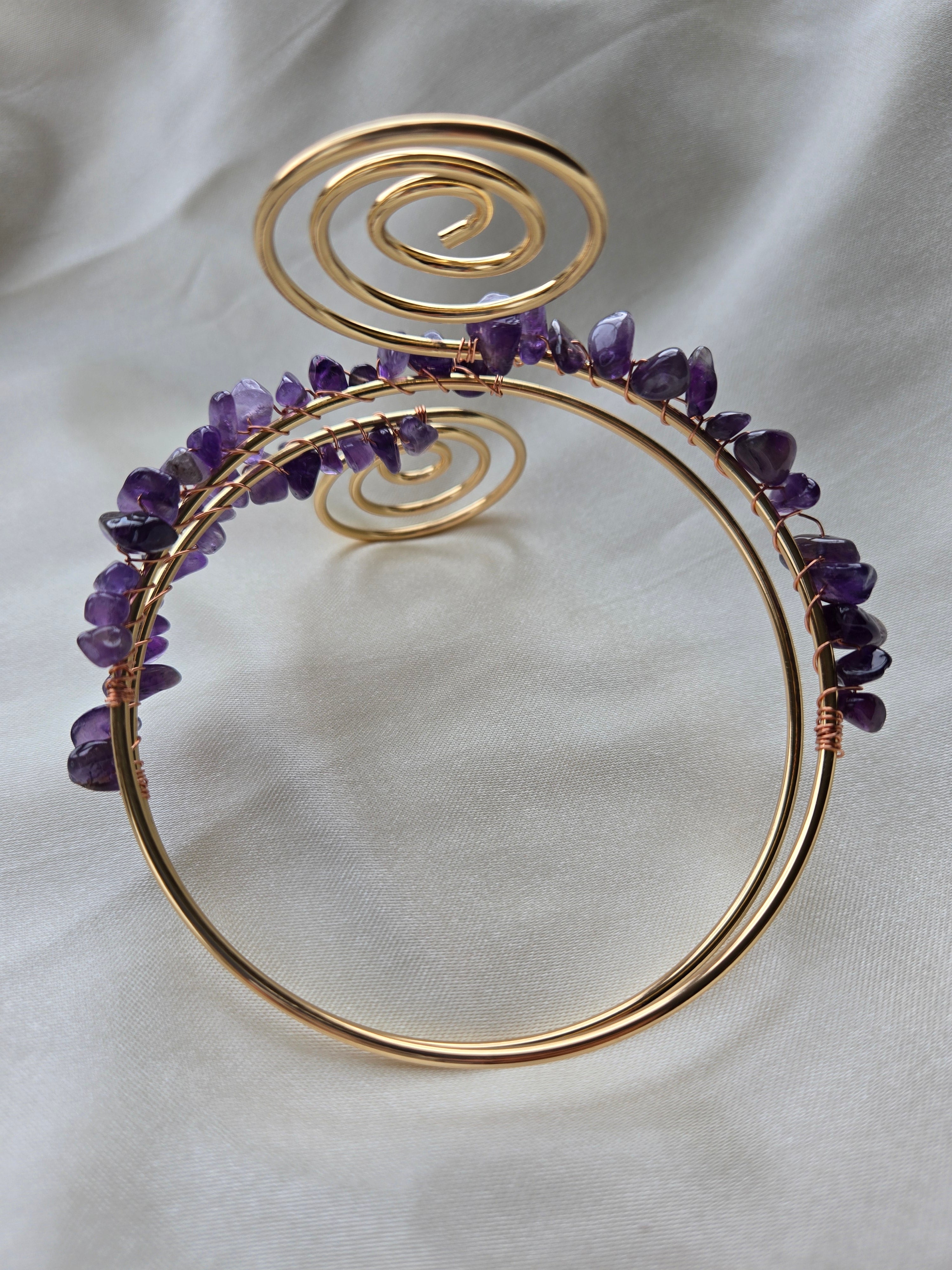 Amethyst Spiral Cuff Bracelet