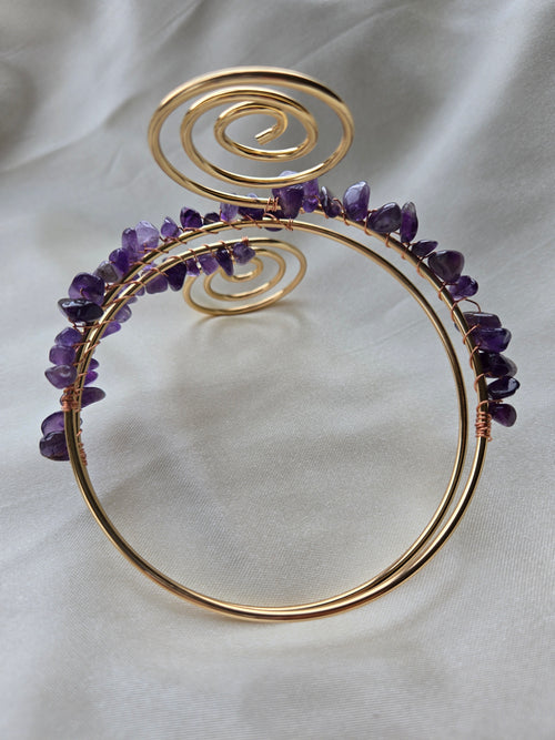 Amethyst Spiral Cuff Bracelet