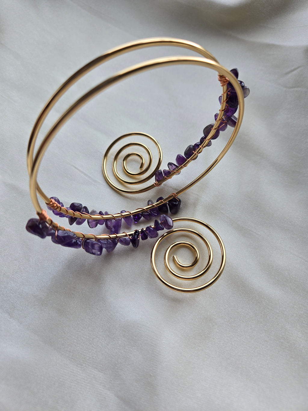 Amethyst Spiral Cuff Bracelet