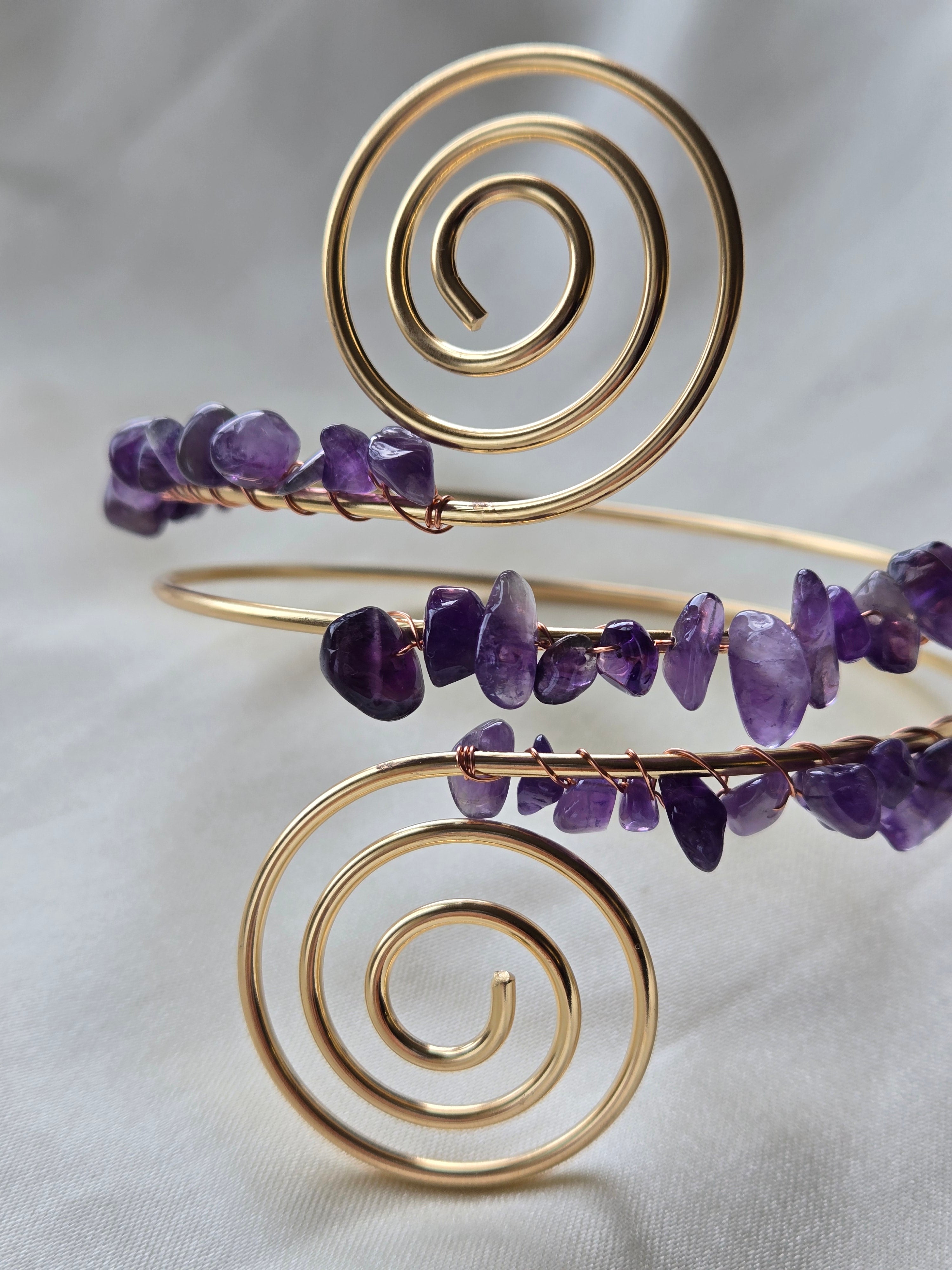 Amethyst Spiral Cuff Bracelet