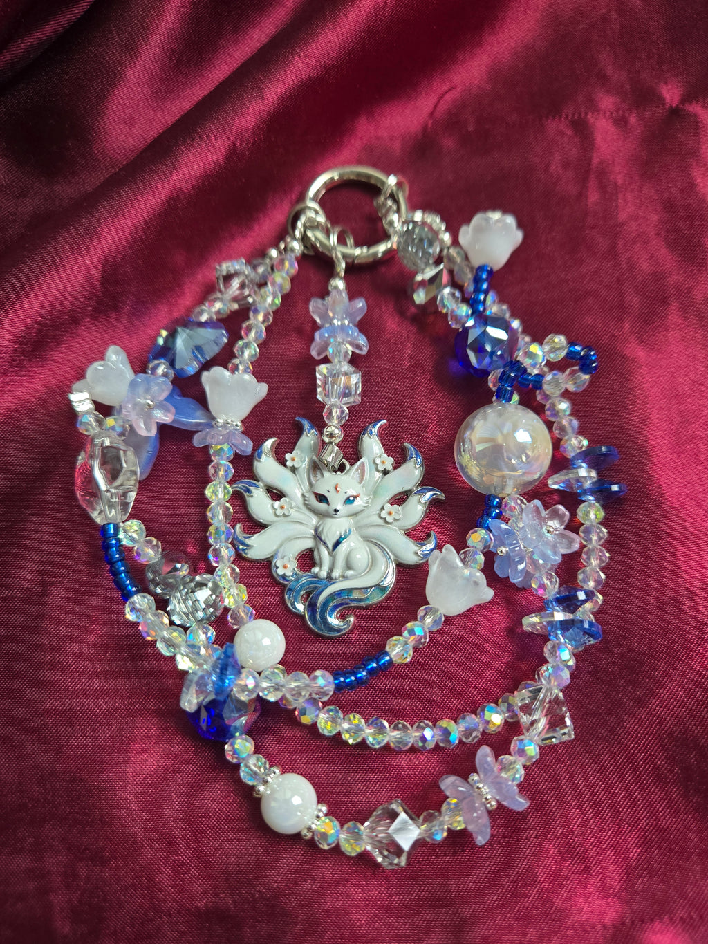 Moonlit Kitsune Phone Charm
