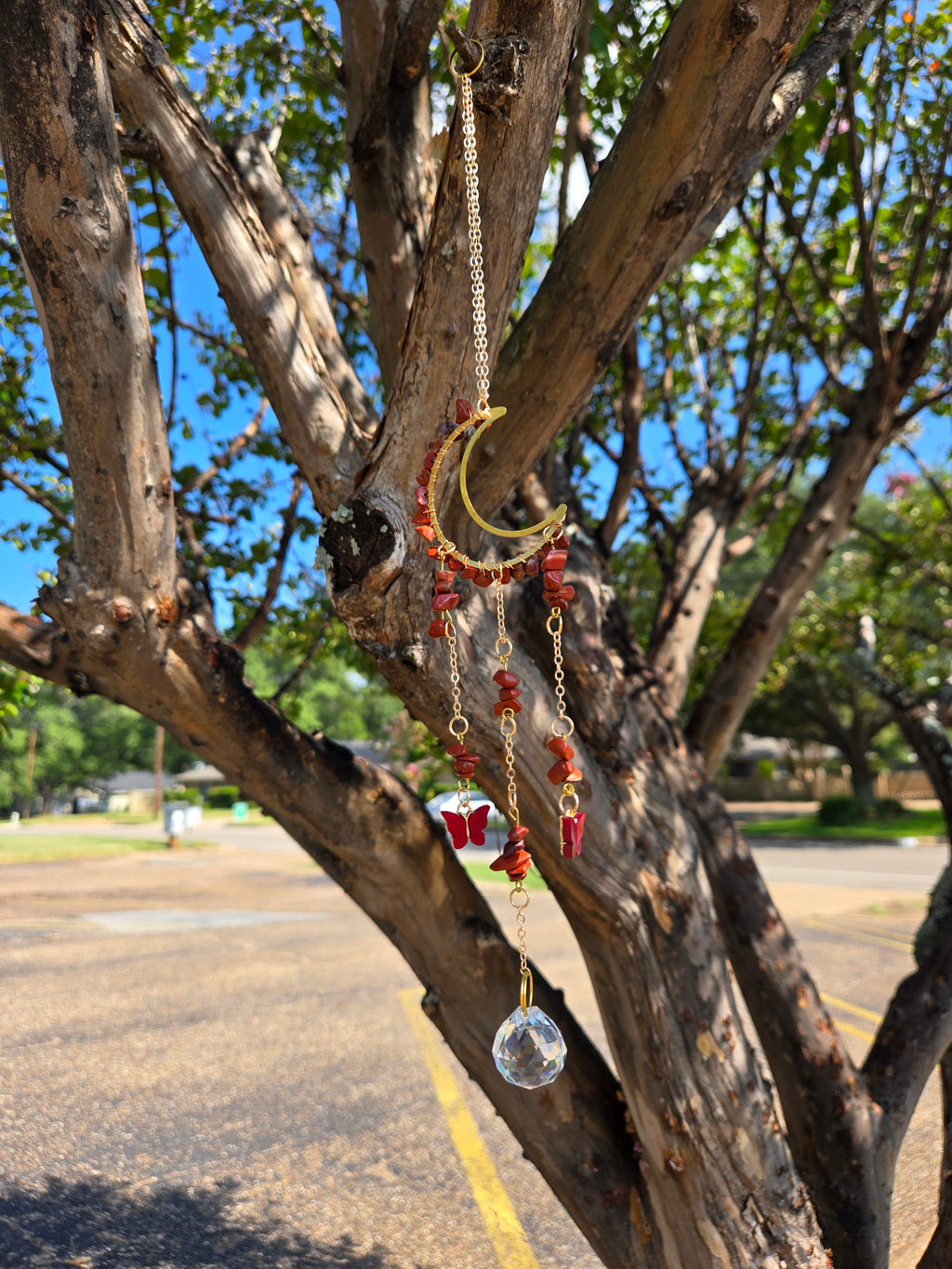 Red Jasper Butterfly Suncatcher