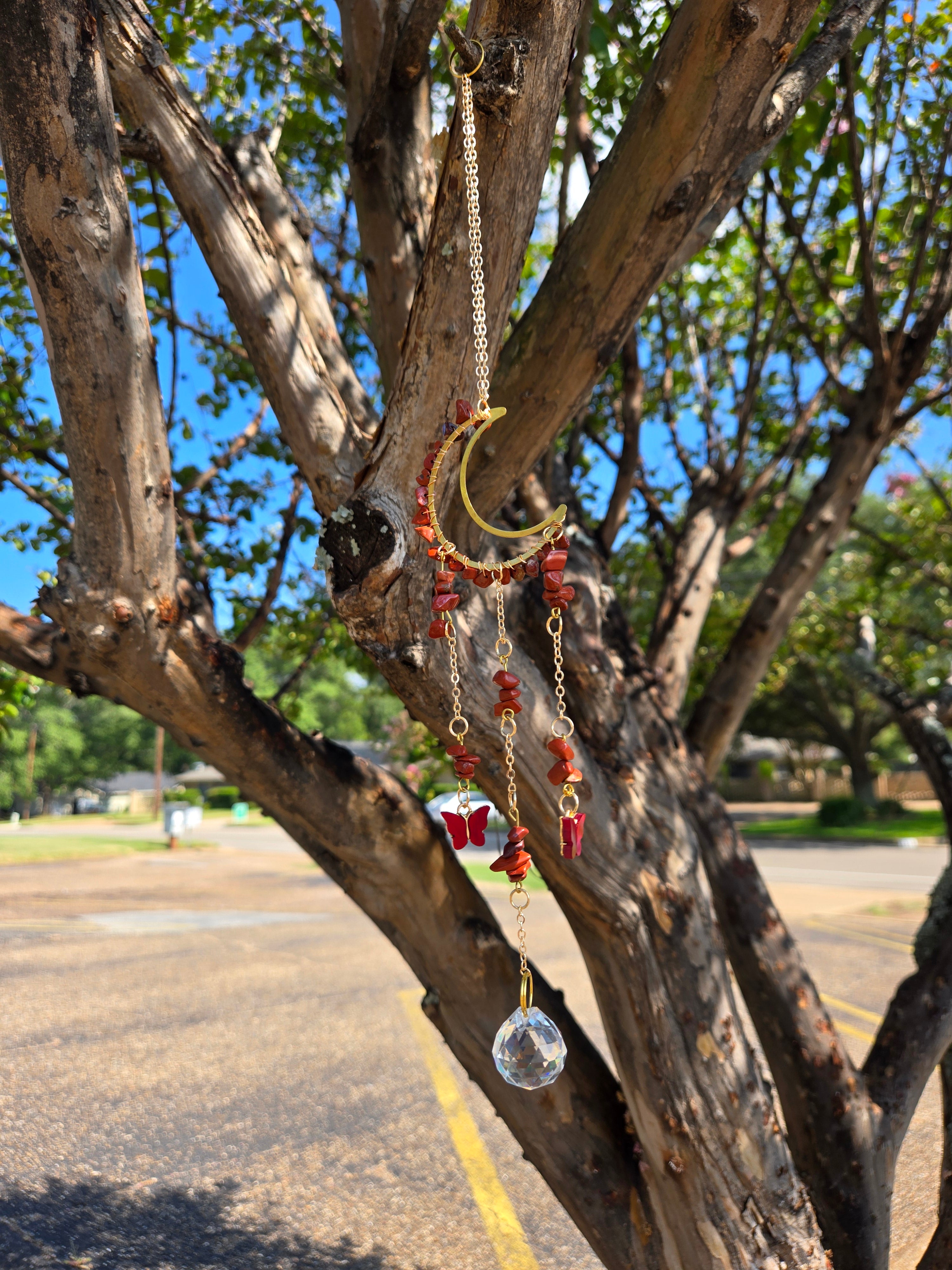 Red Jasper Butterfly Suncatcher