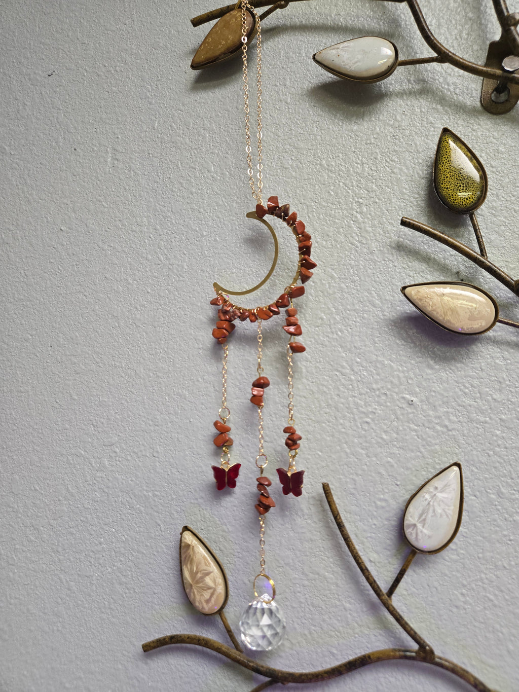 Red Jasper Butterfly Suncatcher