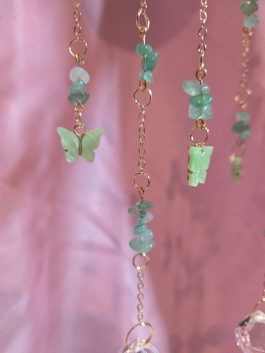 Green Aventurine Butterfly Suncatcher