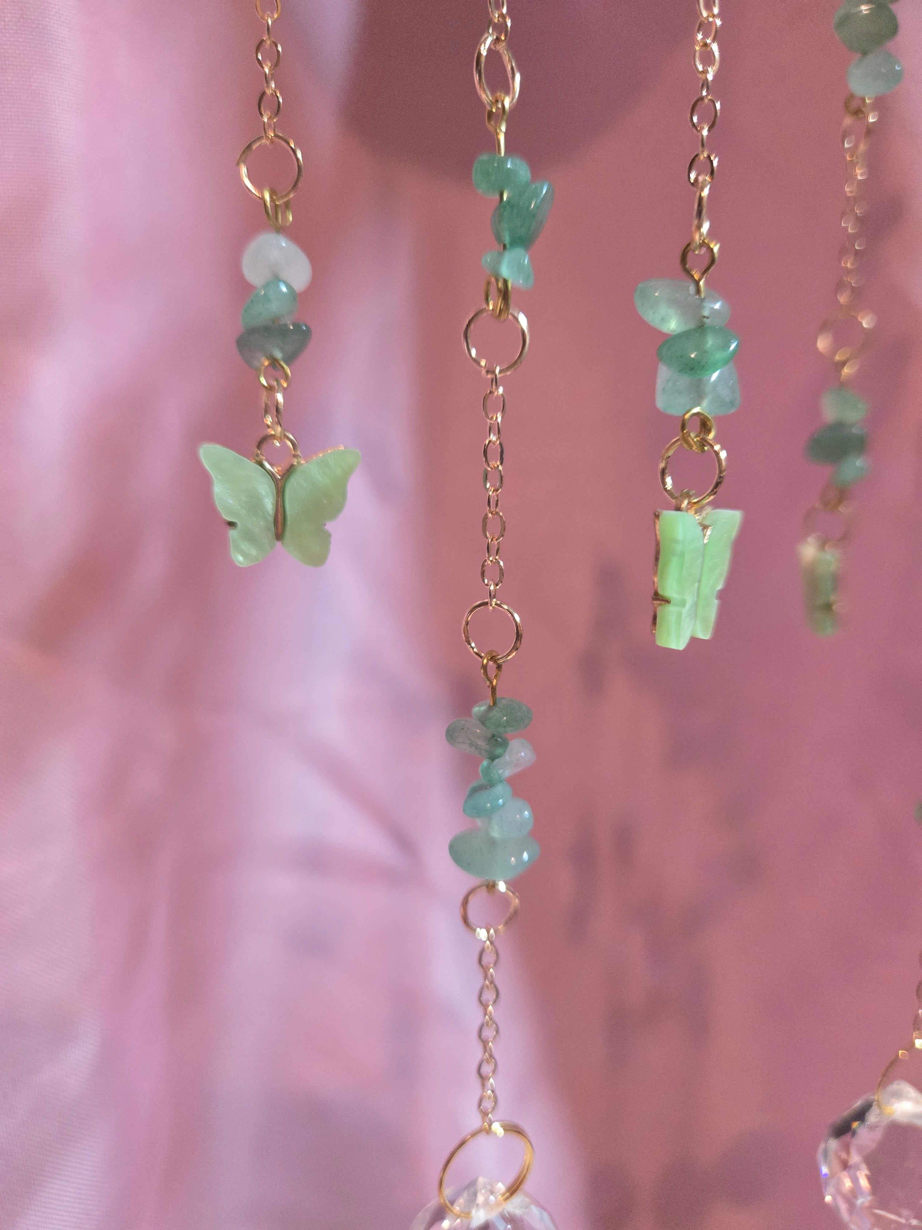 Green Aventurine Butterfly Suncatcher