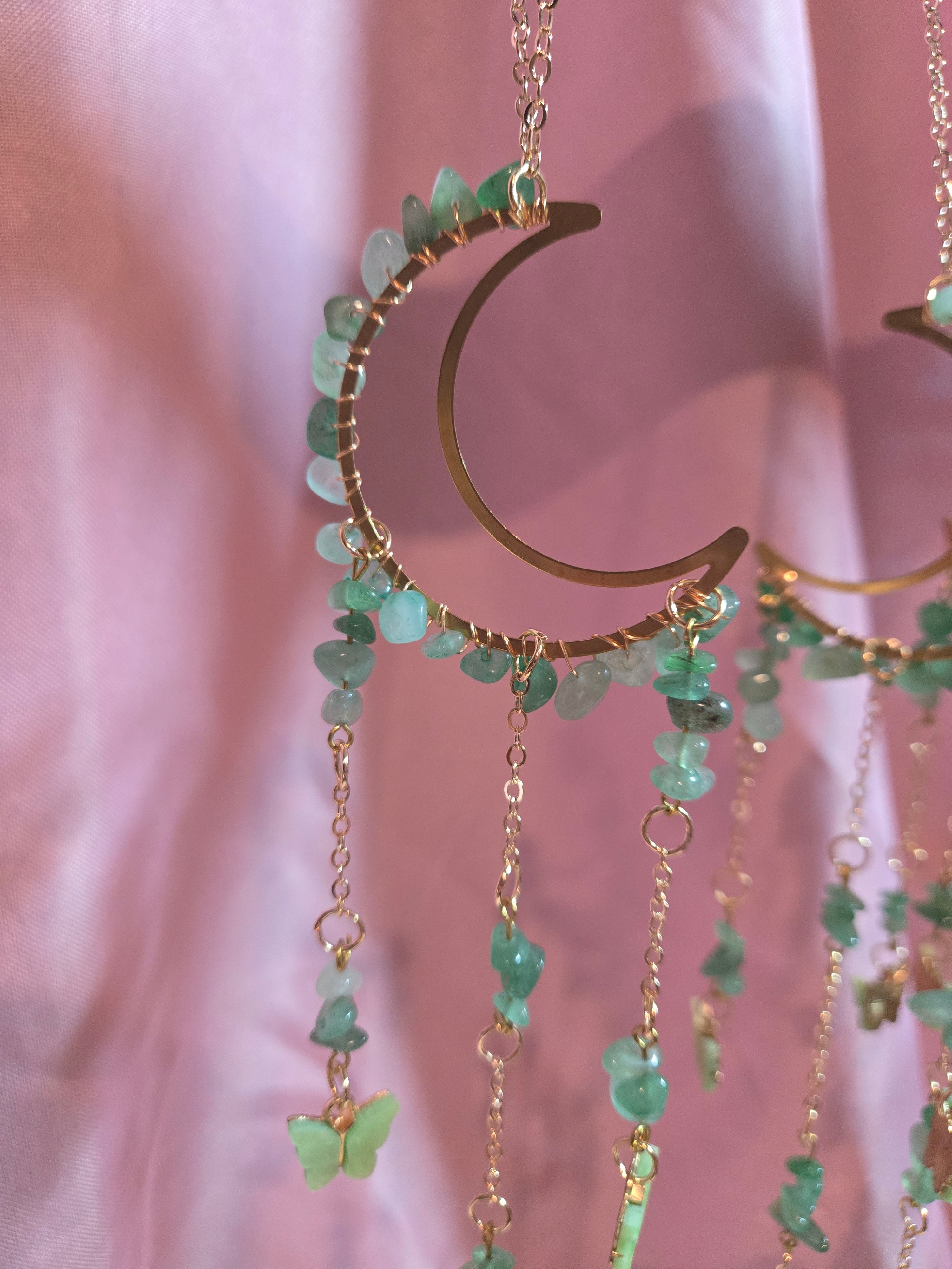 Green Aventurine Butterfly Suncatcher