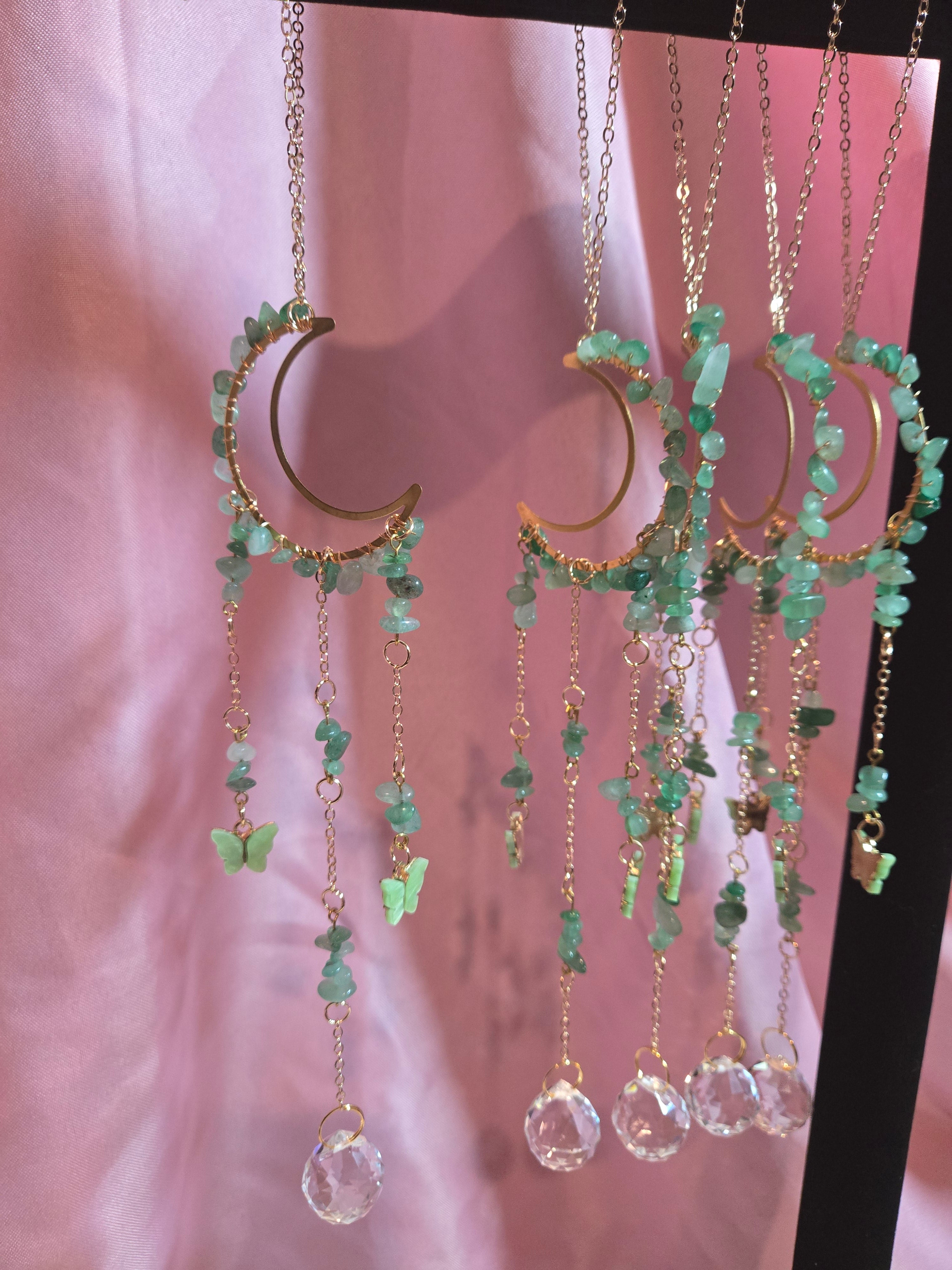 Green Aventurine Butterfly Suncatcher