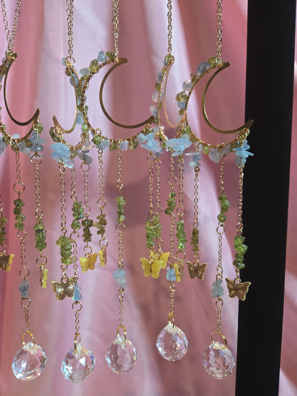 Peridot and Aquamarine Butterfly Suncatcher