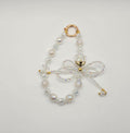 Clear Crystal Bow phone charm with iridescent beads and sparkling beaded bow