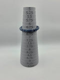 8mm blue aventurine beaded bracelet displayed on a sizing mandrel at 6.5 inches