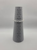 8mm mandrel: 8mm clear quartz beaded bracelet measuring 6.5 inches on a sizing mandrel