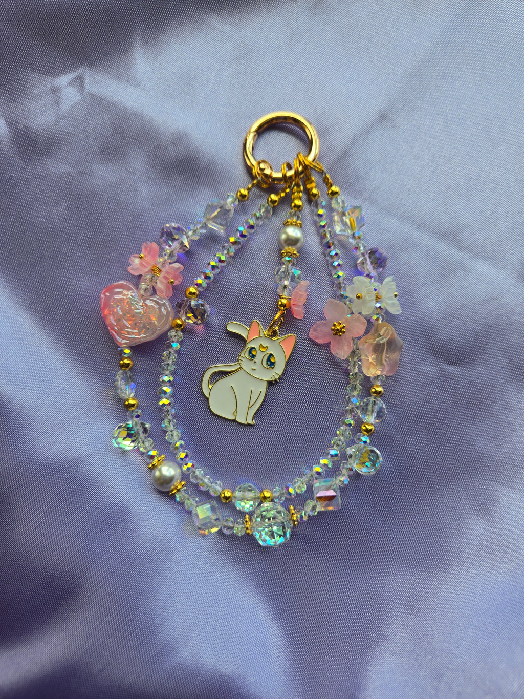 White Cat Phone Charm
