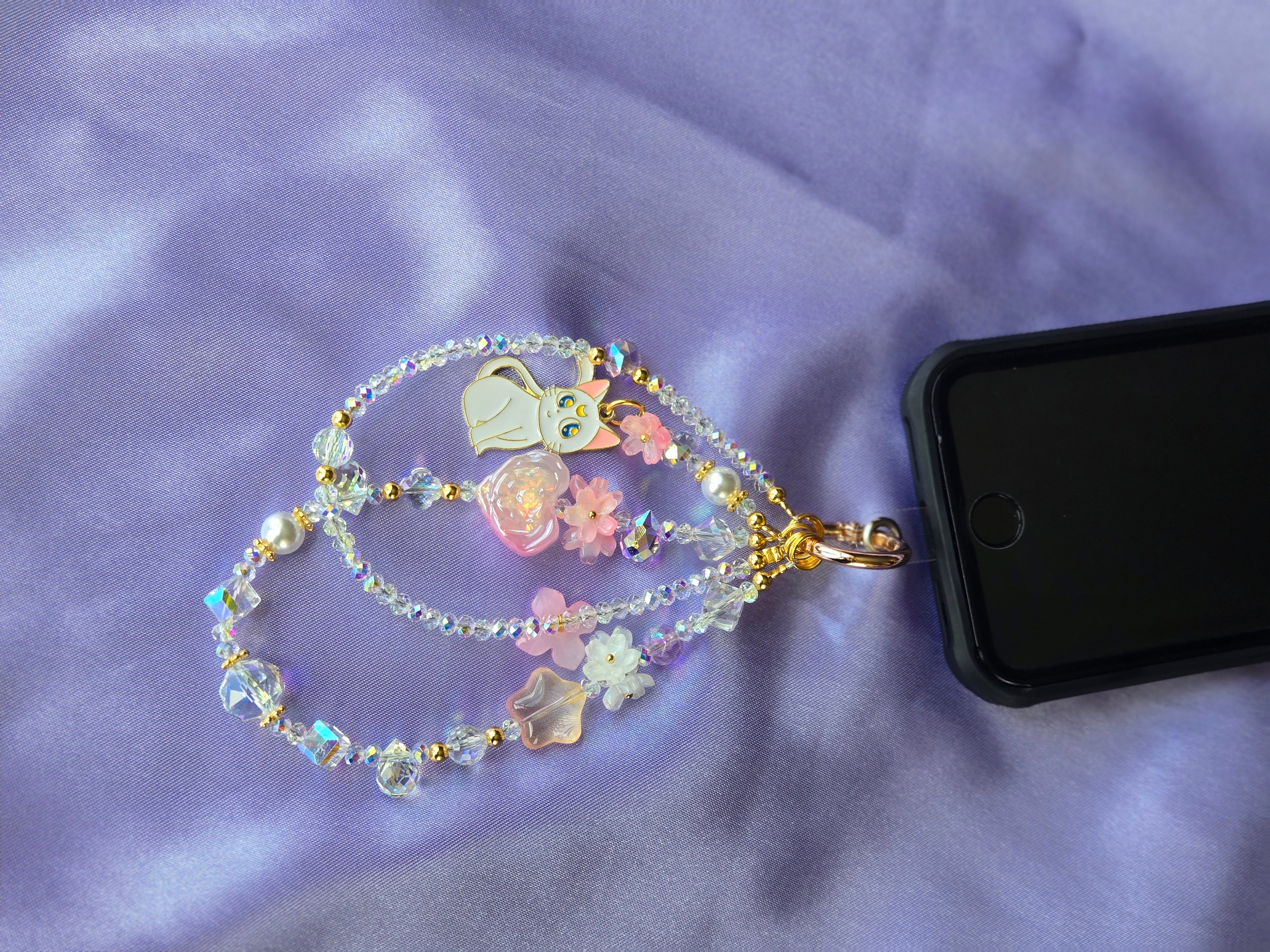 White Cat Phone Charm