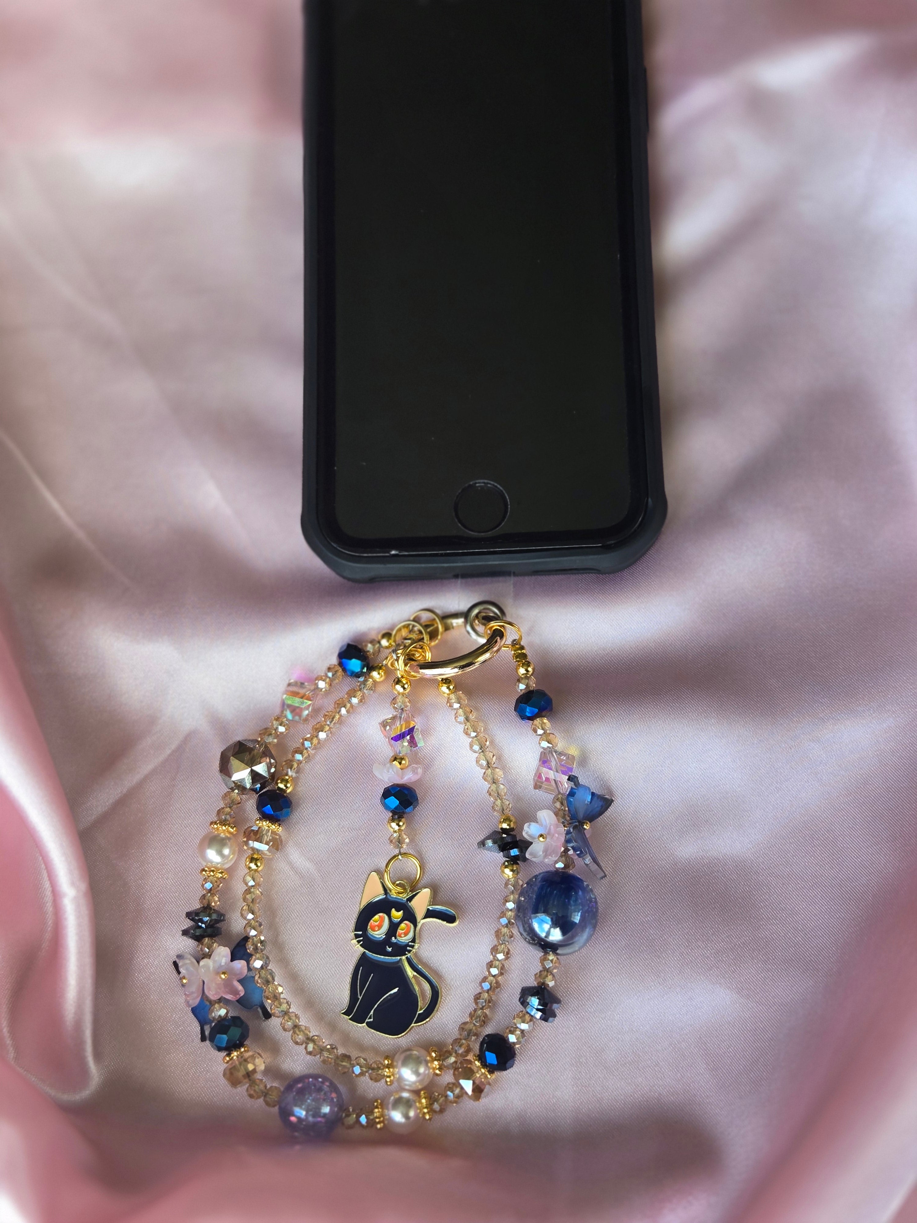 Black Cat Phone Charm